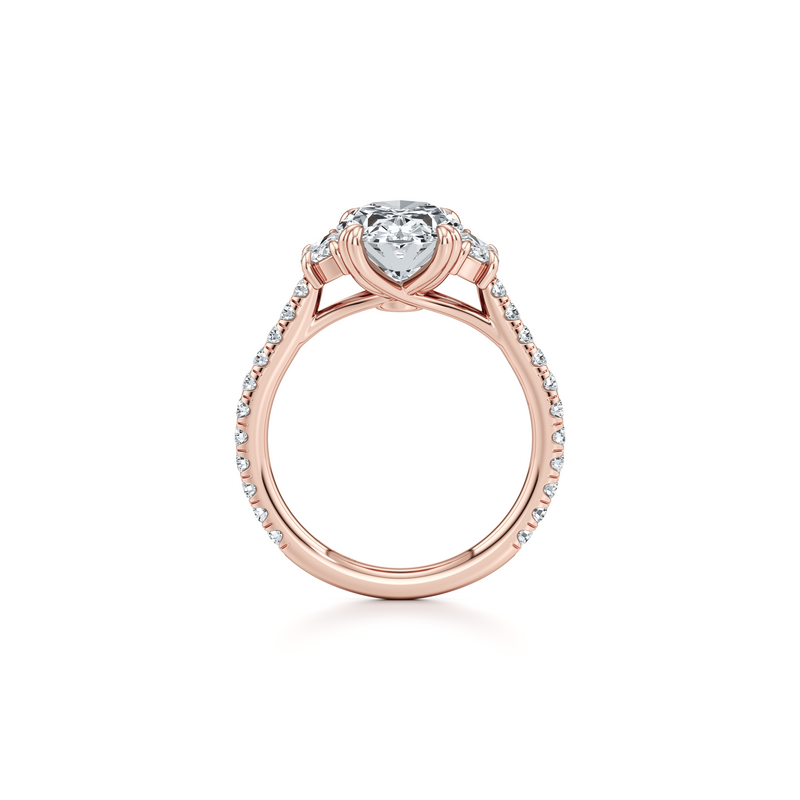 Elle Half Moon Three Stone Lab Diamond Engagement Ring image 34