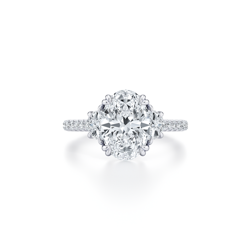Elle Half Moon Three Stone Lab Diamond Engagement Ring image 21