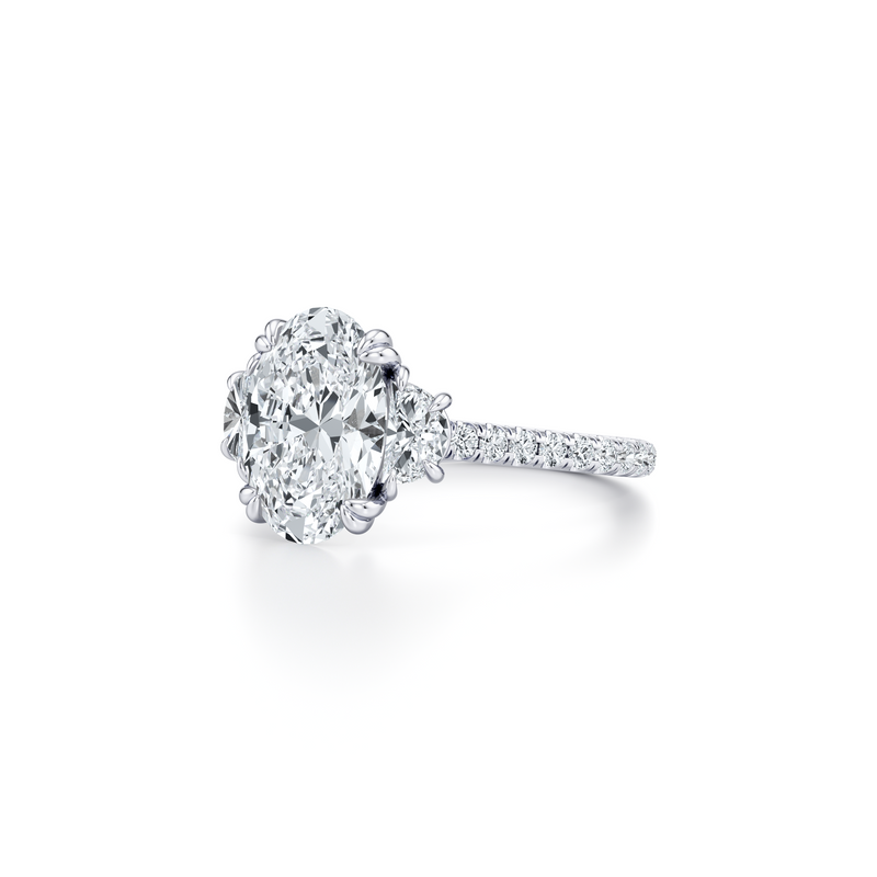 Elle Half Moon Three Stone Lab Diamond Engagement Ring image 22