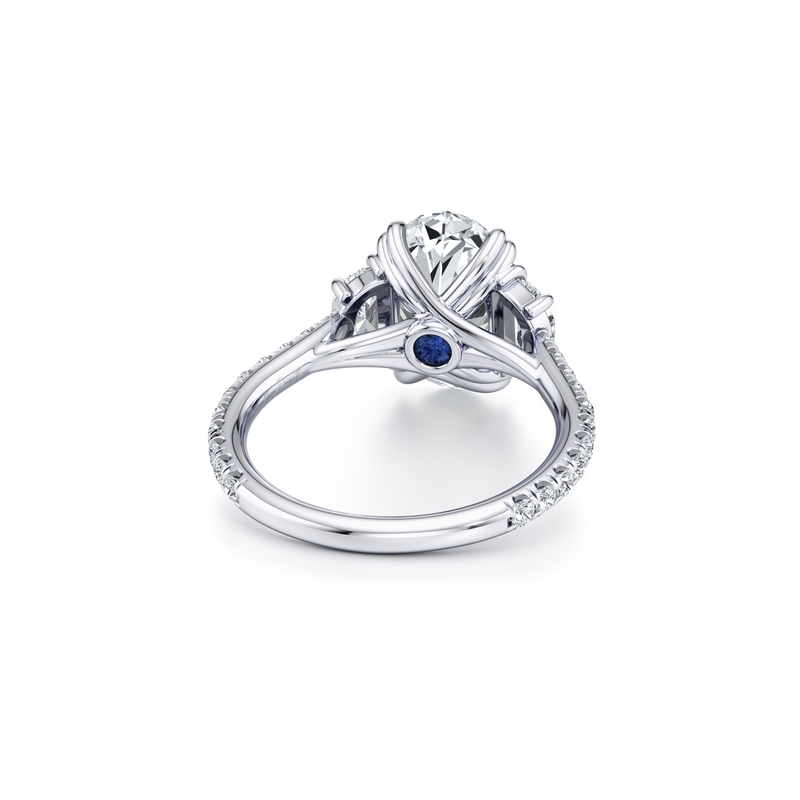 Elle Half Moon Three Stone Lab Diamond Engagement Ring image 23