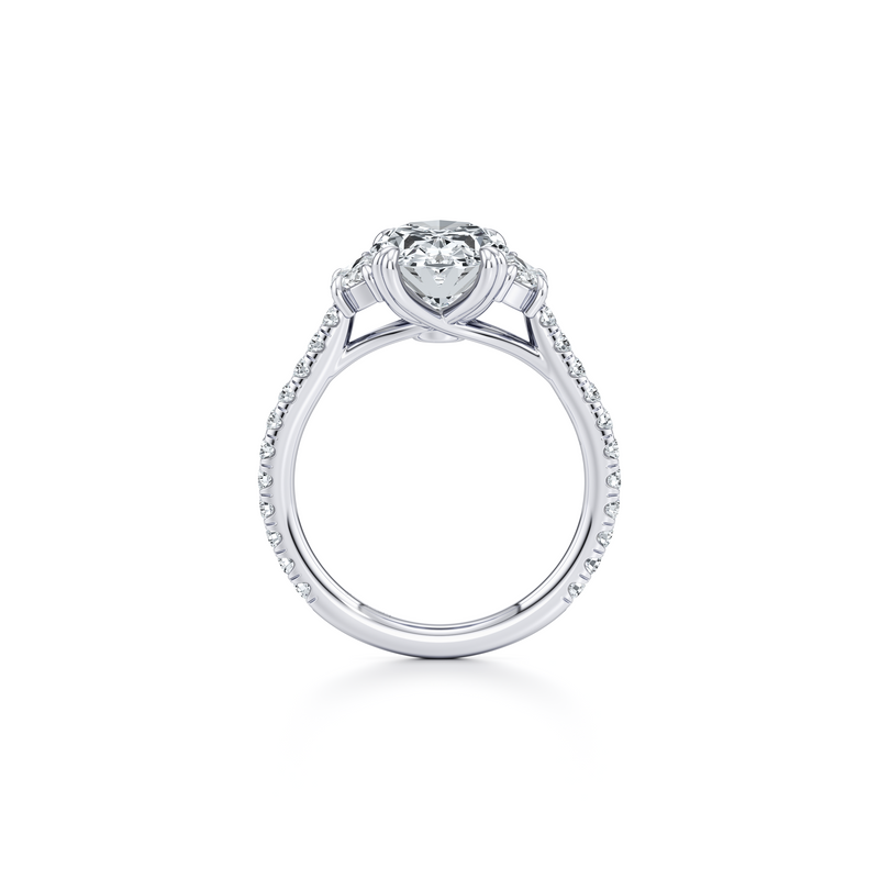 Elle Half Moon Three Stone Lab Diamond Engagement Ring image 24