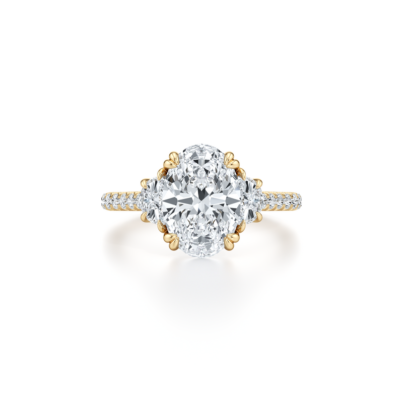 Elle Half Moon Three Stone Lab Diamond Engagement Ring image 26