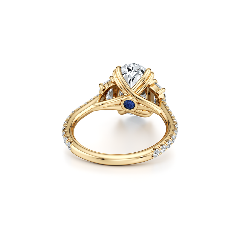 Elle Half Moon Three Stone Lab Diamond Engagement Ring image 28