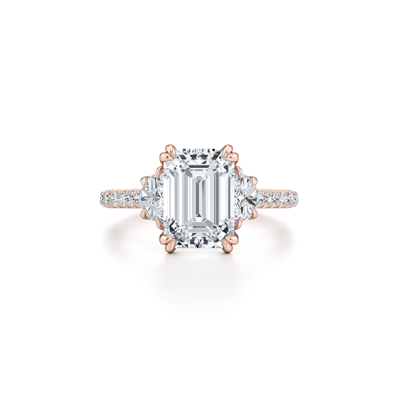 Elle Half Moon Three Stone Lab Diamond Engagement Ring image 71