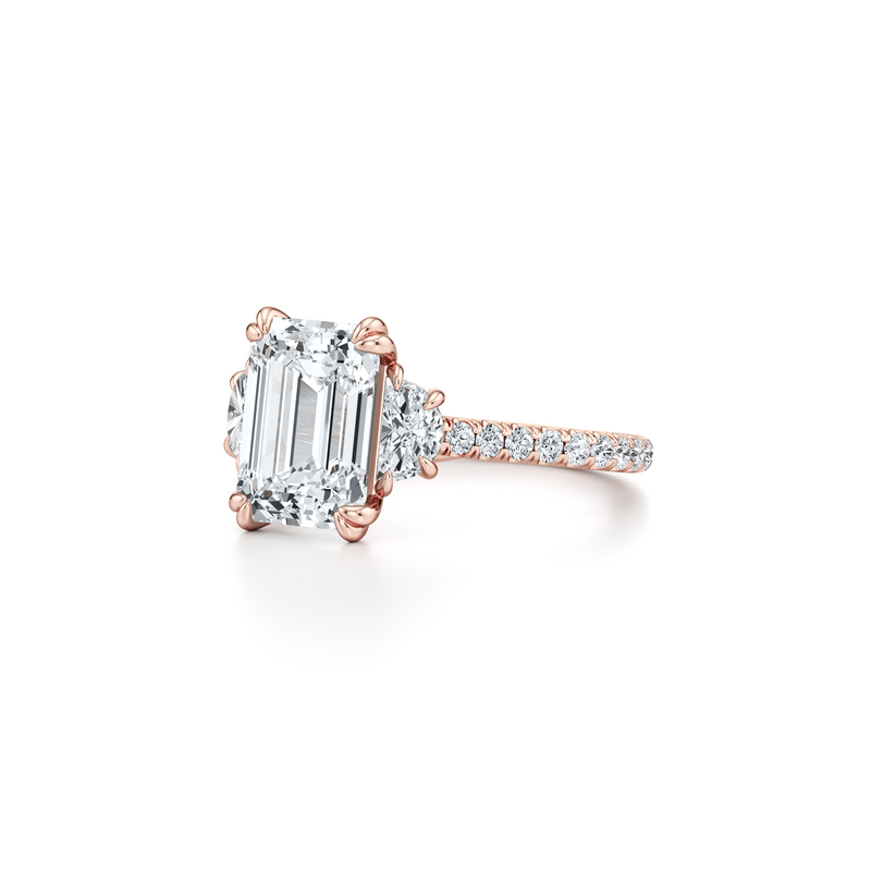 Elle Half Moon Three Stone Lab Diamond Engagement Ring image 72