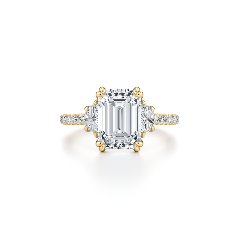 Elle Half Moon Three Stone Lab Diamond Engagement Ring image 66