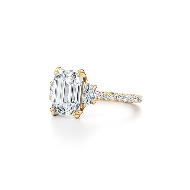 Elle Half Moon Three Stone Lab Diamond Engagement Ring image 67