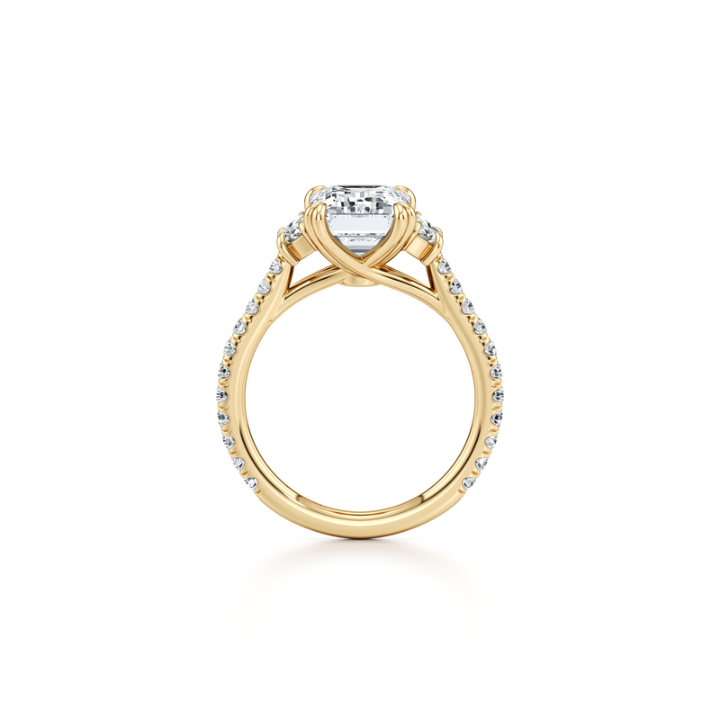 Elle Half Moon Three Stone Lab Diamond Engagement Ring image 69