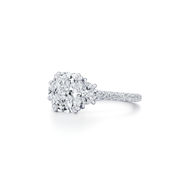 Elle Half Moon Three Stone Lab Diamond Engagement Ring image 42