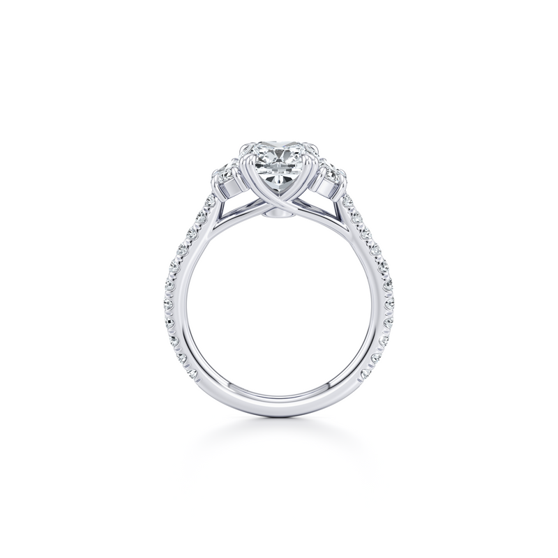 Elle Half Moon Three Stone Lab Diamond Engagement Ring image 44