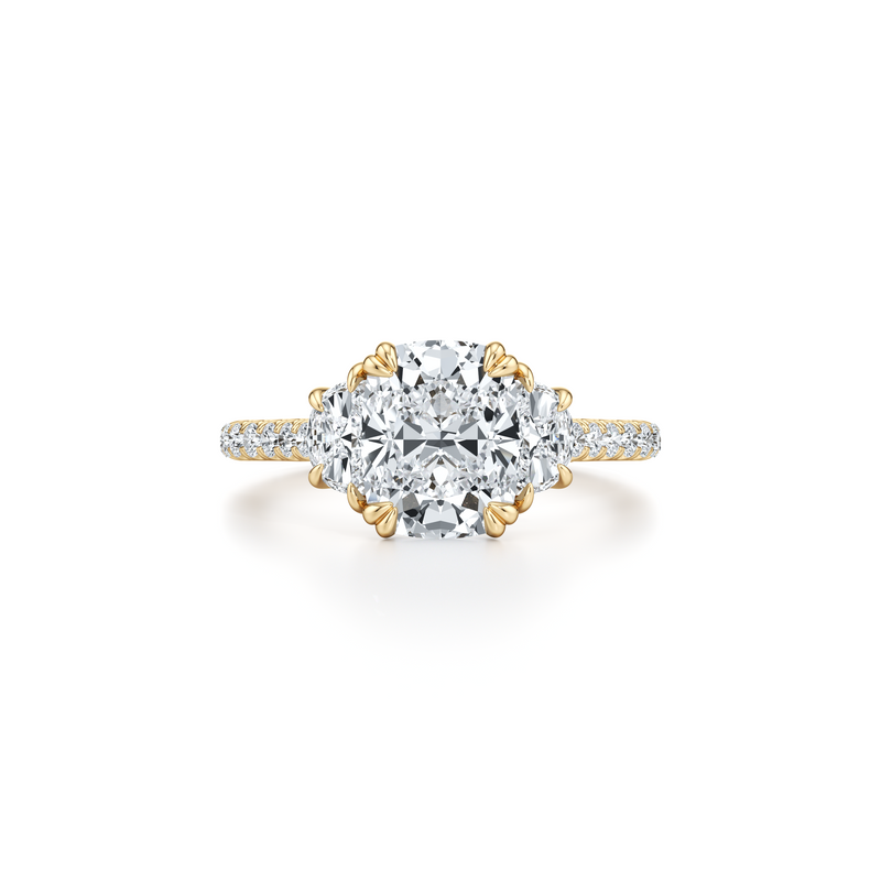 Elle Half Moon Three Stone Lab Diamond Engagement Ring image 46