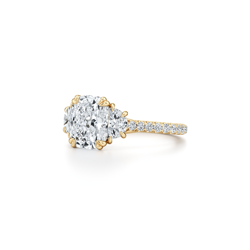 Elle Half Moon Three Stone Lab Diamond Engagement Ring image 47