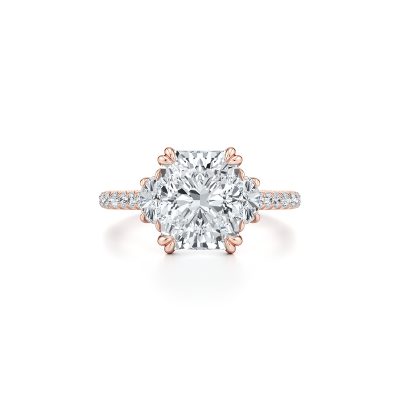 Elle Half Moon Three Stone Lab Diamond Engagement Ring image 91