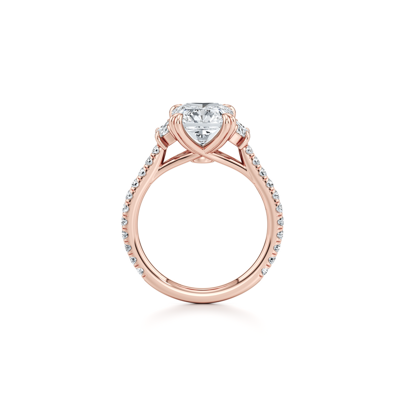Elle Half Moon Three Stone Lab Diamond Engagement Ring image 94