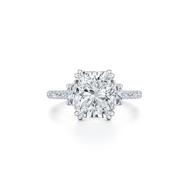 Elle Half Moon Three Stone Lab Diamond Engagement Ring image 81