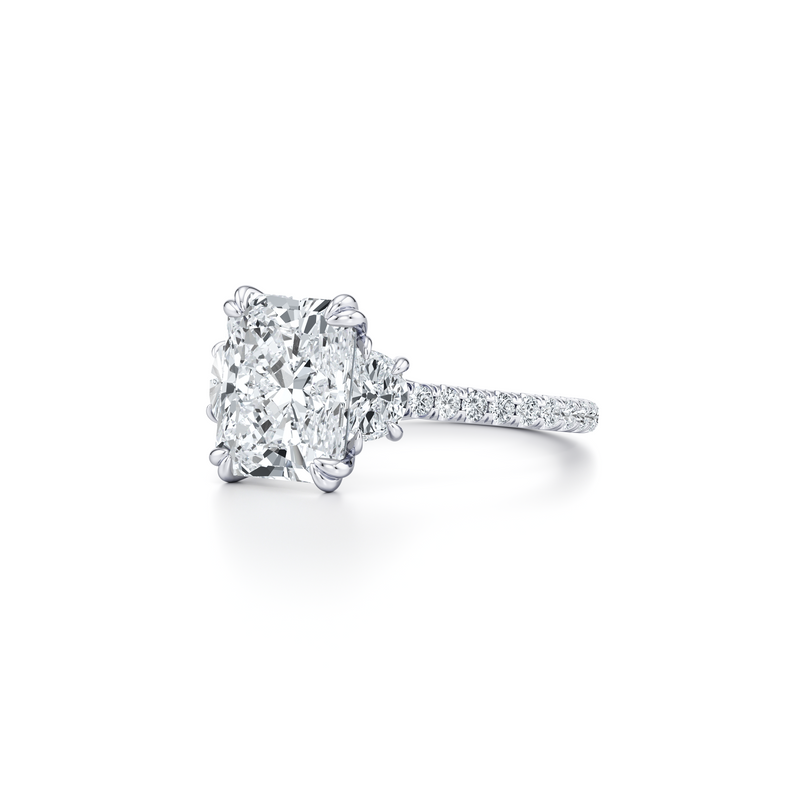 Elle Half Moon Three Stone Lab Diamond Engagement Ring image 82