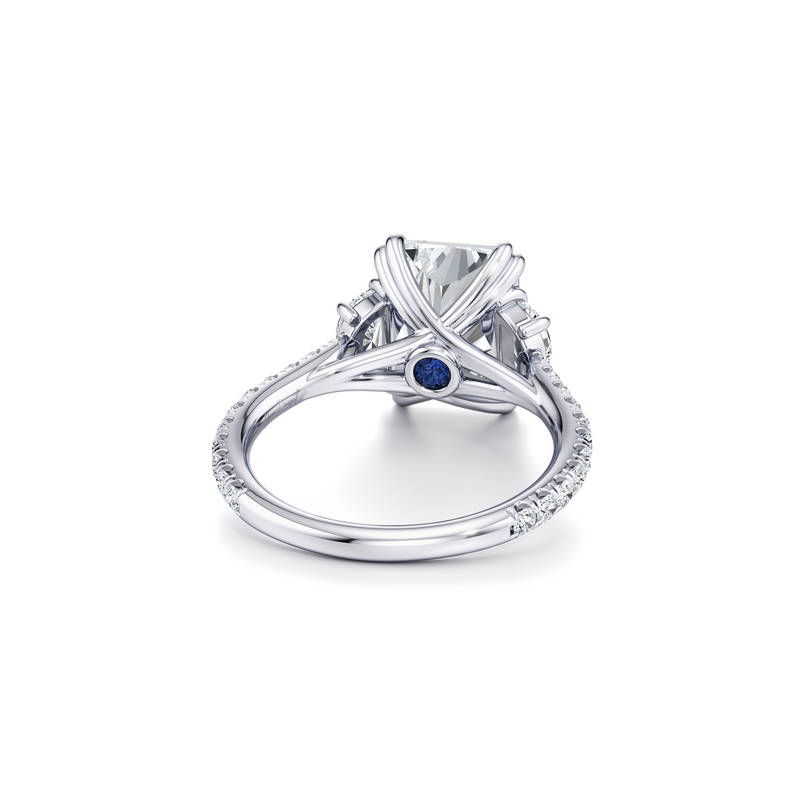 Elle Half Moon Three Stone Lab Diamond Engagement Ring image 83
