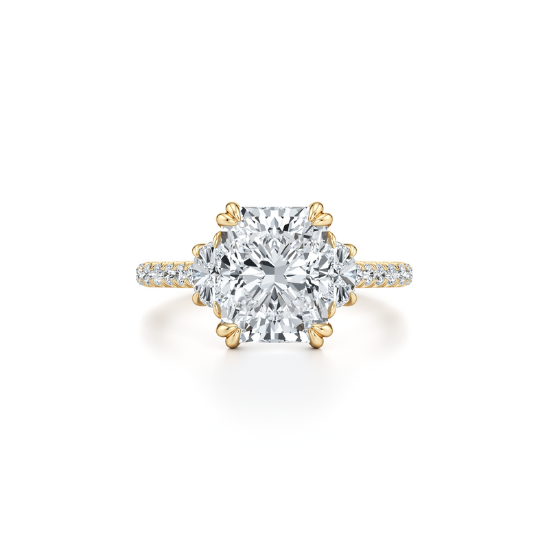 Elle Half Moon Three Stone Lab Diamond Engagement Ring image 86