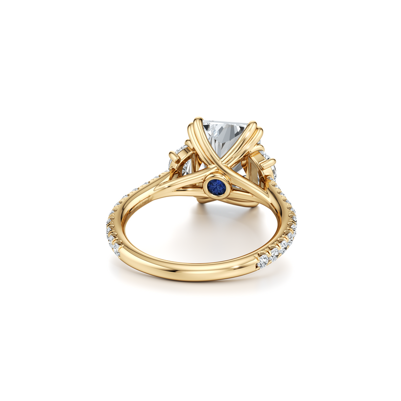 Elle Half Moon Three Stone Lab Diamond Engagement Ring image 88
