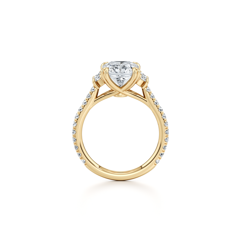Elle Half Moon Three Stone Lab Diamond Engagement Ring image 89