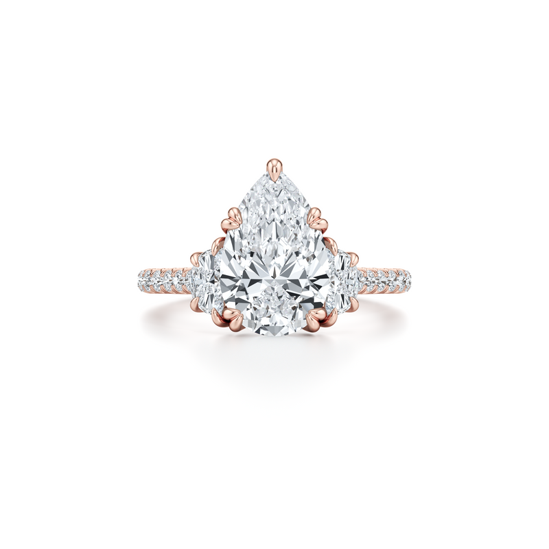Elle Half Moon Three Stone Lab Diamond Engagement Ring image 111