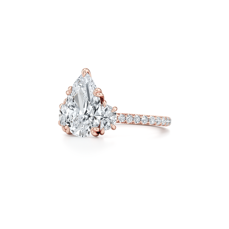 Elle Half Moon Three Stone Lab Diamond Engagement Ring image 112