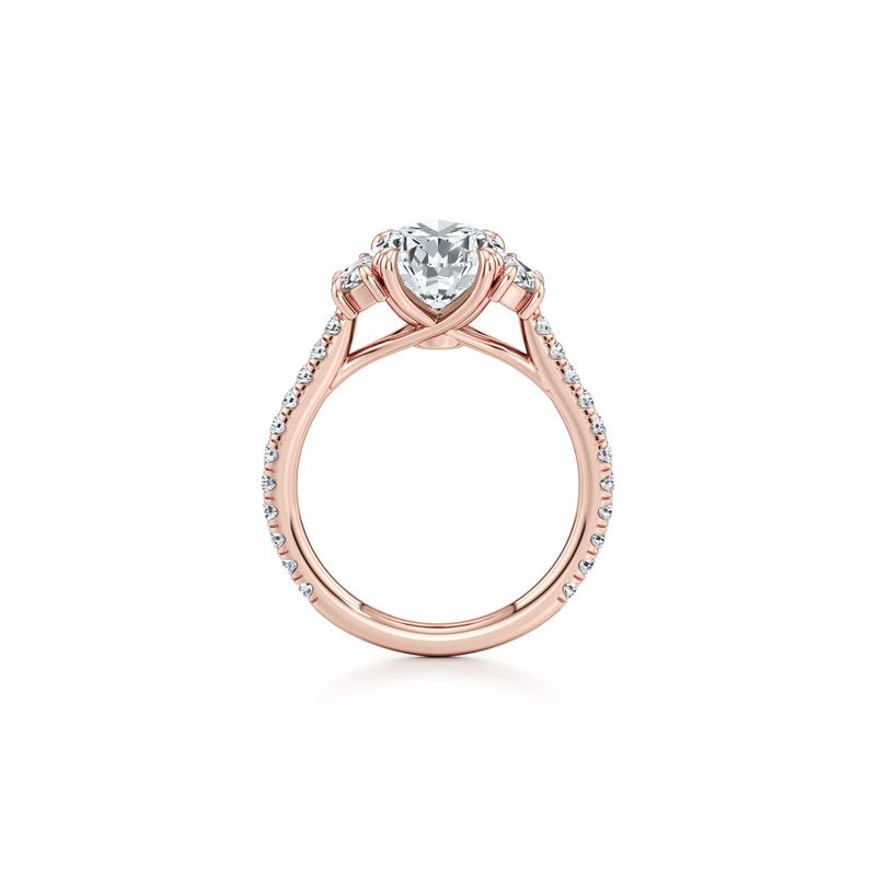 Elle Half Moon Three Stone Lab Diamond Engagement Ring image 114