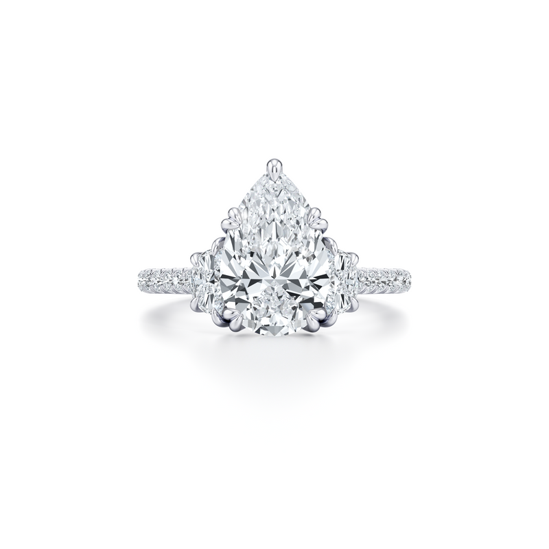 Elle Half Moon Three Stone Lab Diamond Engagement Ring image 101
