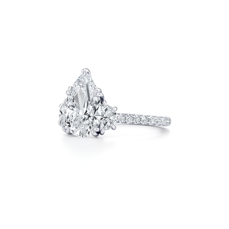 Elle Half Moon Three Stone Lab Diamond Engagement Ring image 102