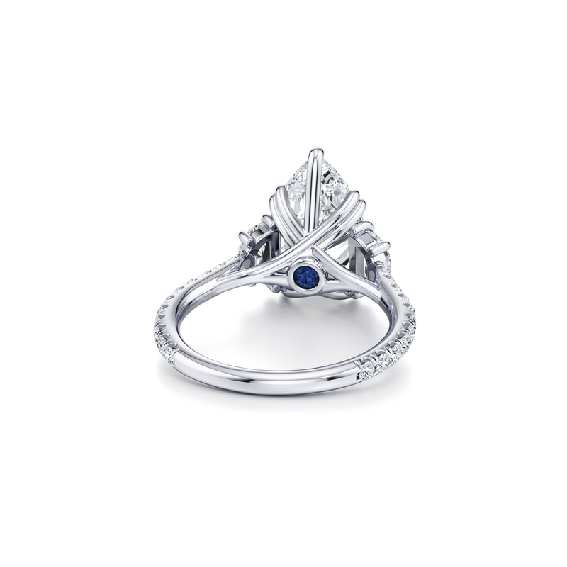 Elle Half Moon Three Stone Lab Diamond Engagement Ring image 103