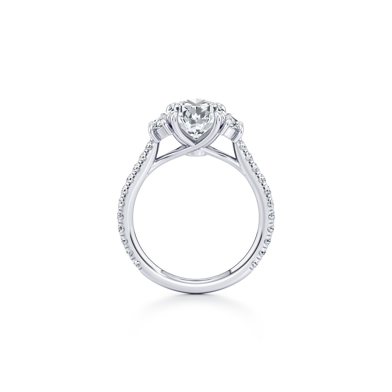 Elle Half Moon Three Stone Lab Diamond Engagement Ring image 104
