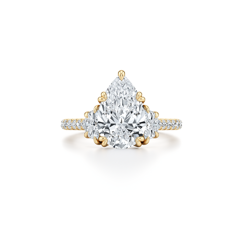 Elle Half Moon Three Stone Lab Diamond Engagement Ring image 106