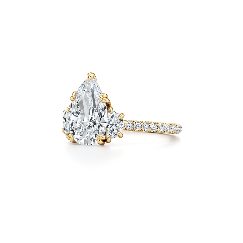 Elle Half Moon Three Stone Lab Diamond Engagement Ring image 107