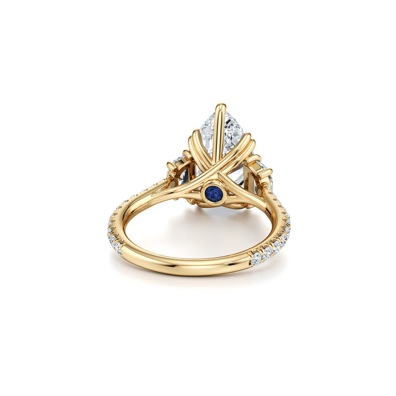 Elle Half Moon Three Stone Lab Diamond Engagement Ring image 108