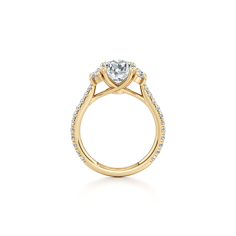 Elle Half Moon Three Stone Lab Diamond Engagement Ring image 109