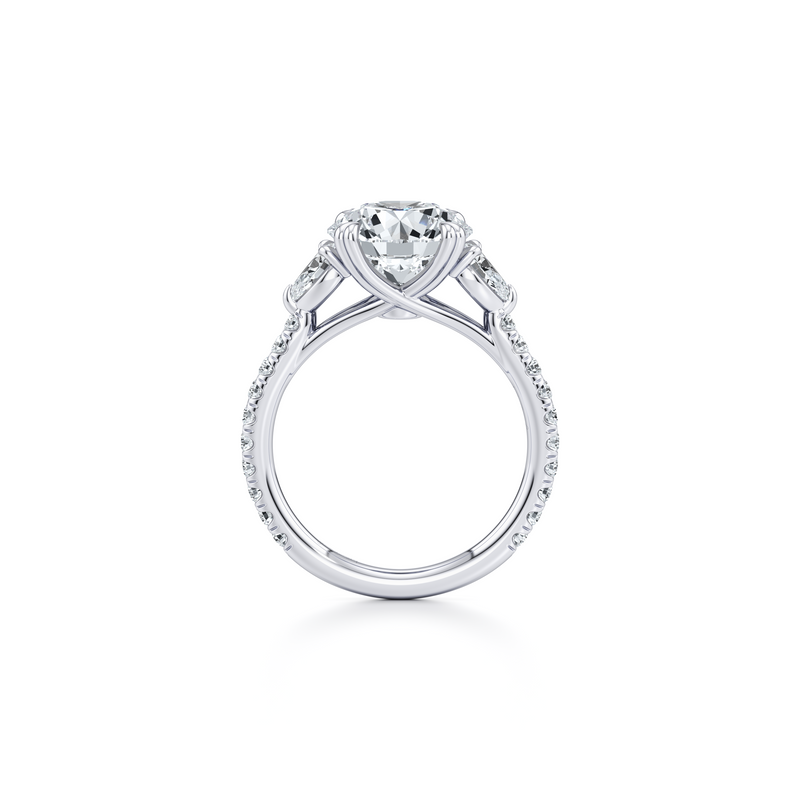 Elle Pear Three Stone Lab Diamond Engagement Ring image 4