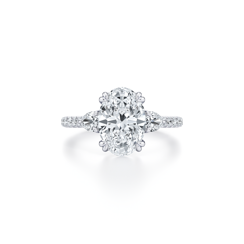 Elle Pear Three Stone Lab Diamond Engagement Ring image 21