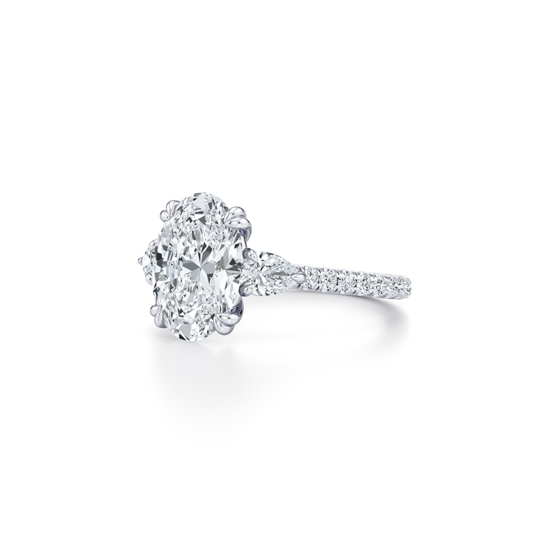 Elle Pear Three Stone Lab Diamond Engagement Ring image 22