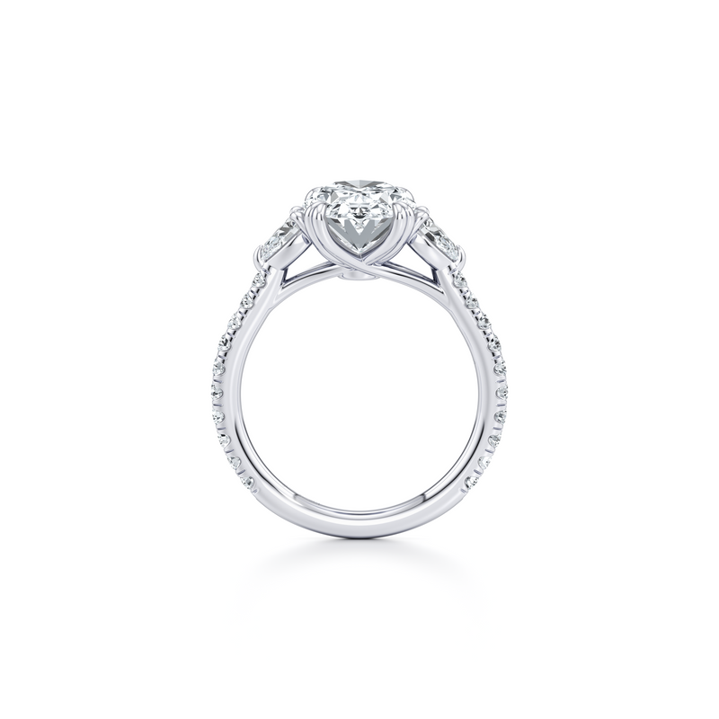 Elle Pear Three Stone Lab Diamond Engagement Ring image 24