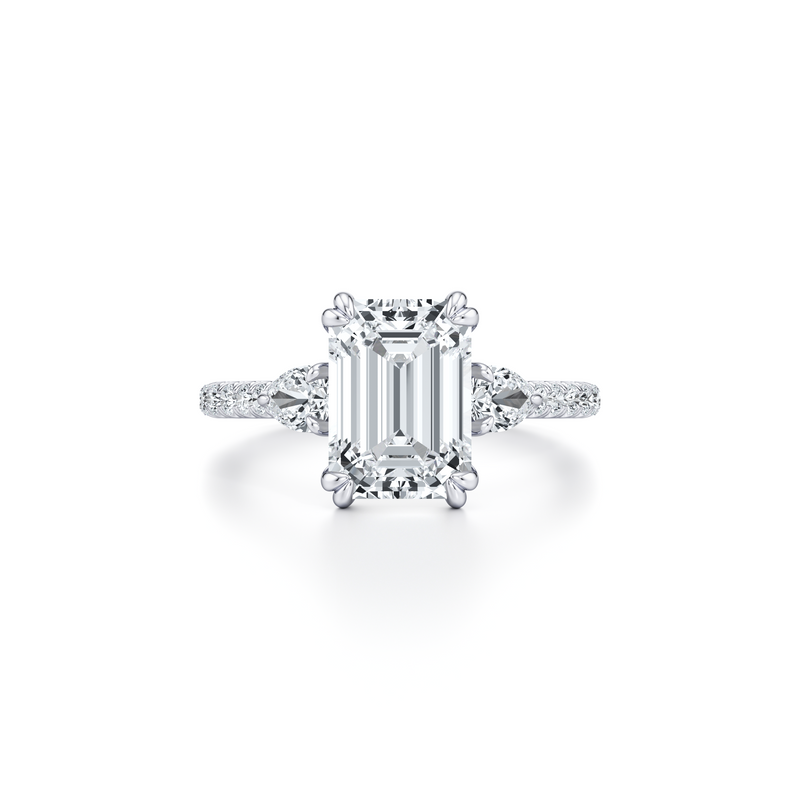 Elle Pear Three Stone Lab Diamond Engagement Ring image 61