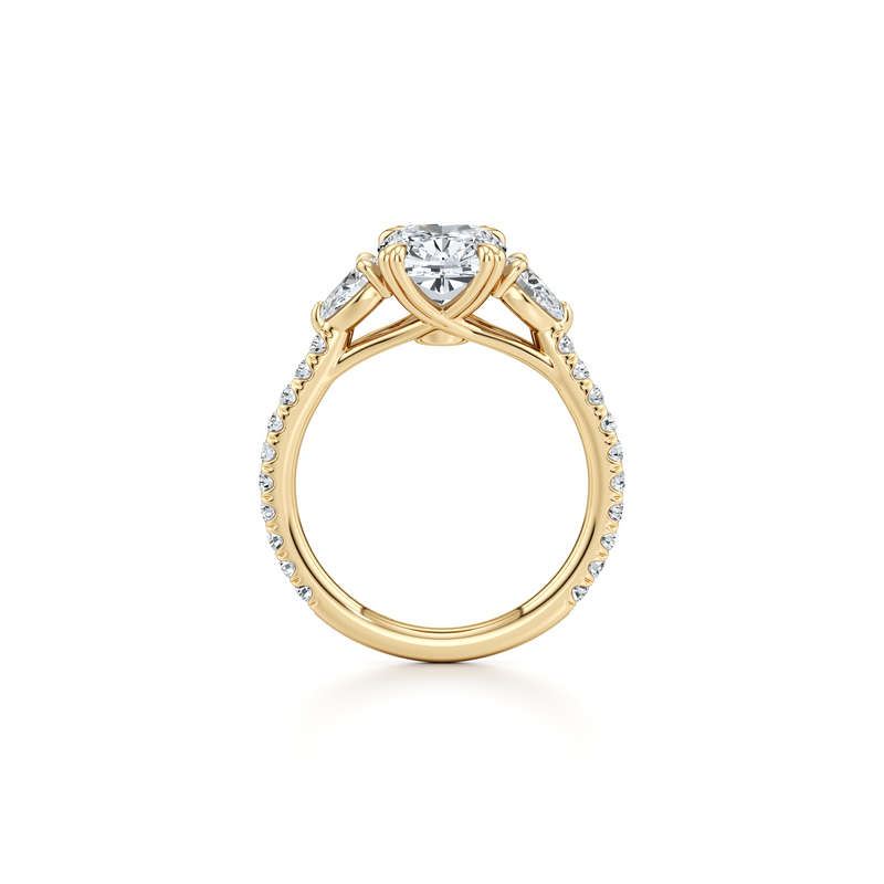 Elle Pear Three Stone Lab Diamond Engagement Ring image 49