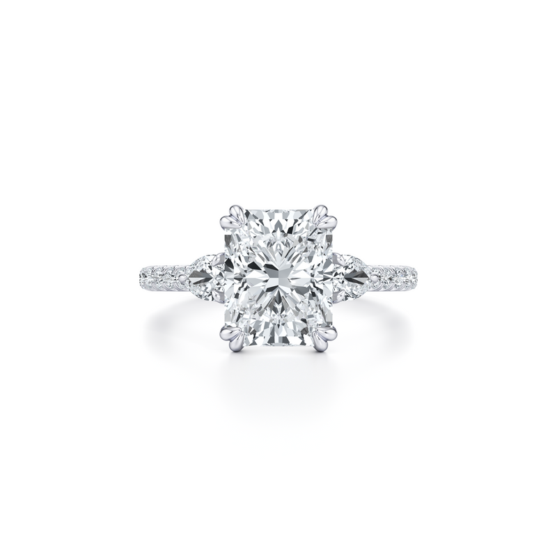 Elle Pear Three Stone Lab Diamond Engagement Ring image 81