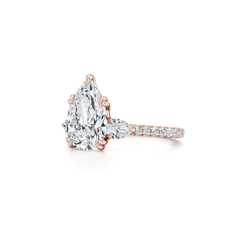 Elle Pear Three Stone Lab Diamond Engagement Ring image 113