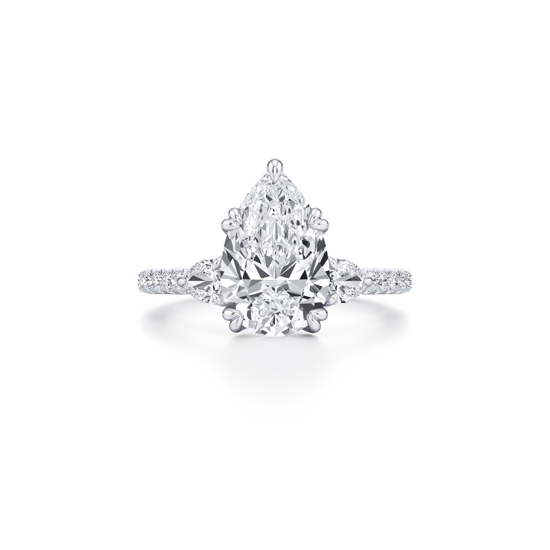Elle Pear Three Stone Lab Diamond Engagement Ring image 101