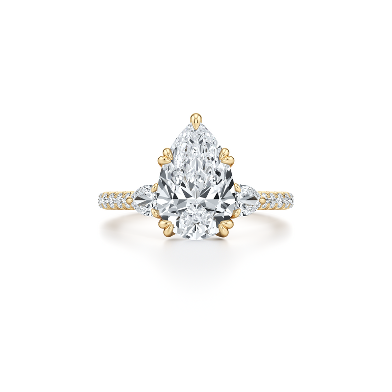 Elle Pear Three Stone Lab Diamond Engagement Ring image 106