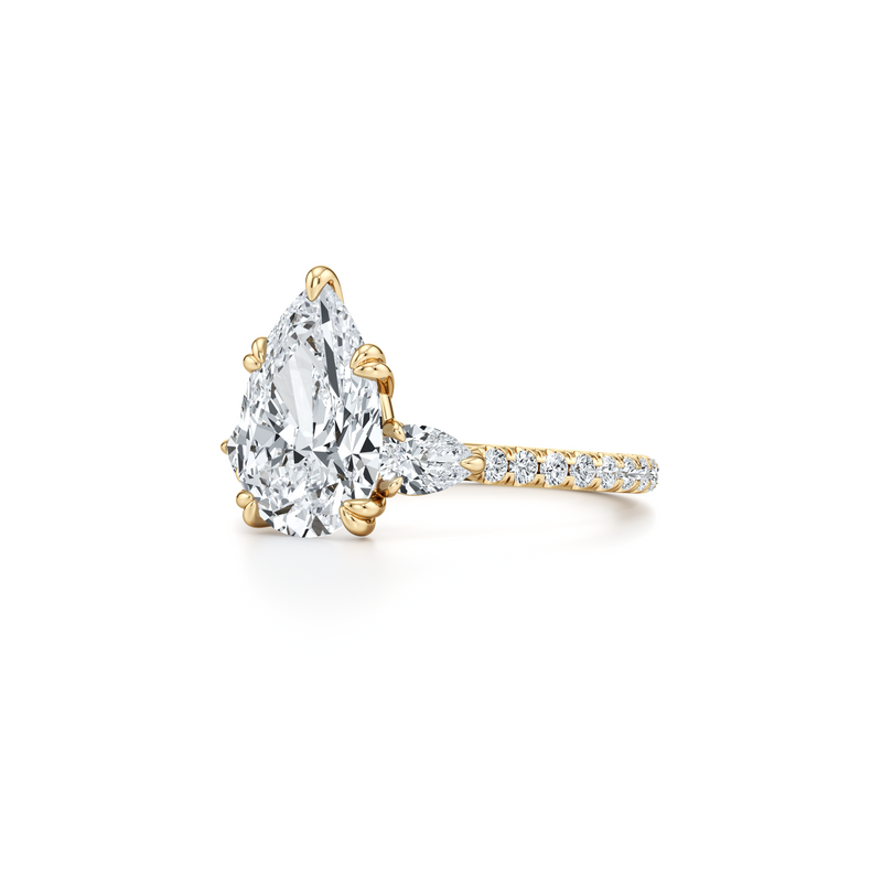 Elle Pear Three Stone Lab Diamond Engagement Ring image 107