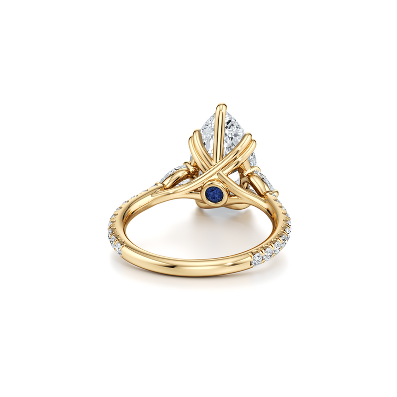 Elle Pear Three Stone Lab Diamond Engagement Ring image 108