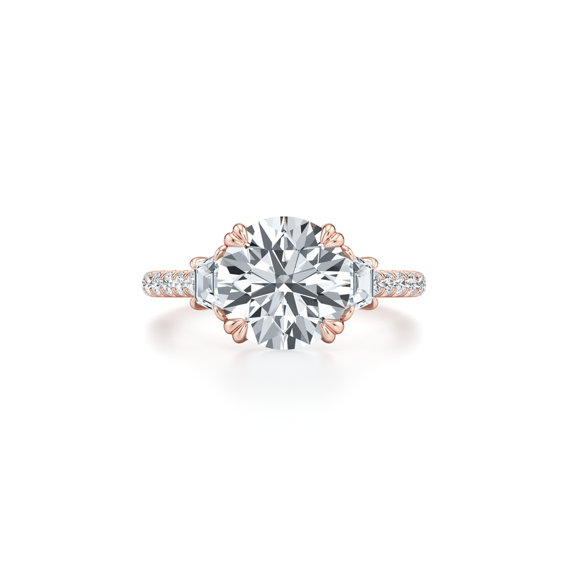 Elle Trapezoid Three Stone Lab Diamond Engagement Ring image 11