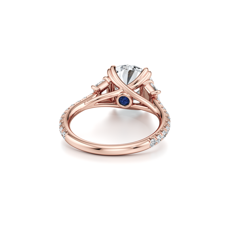 Elle Trapezoid Three Stone Lab Diamond Engagement Ring image 13