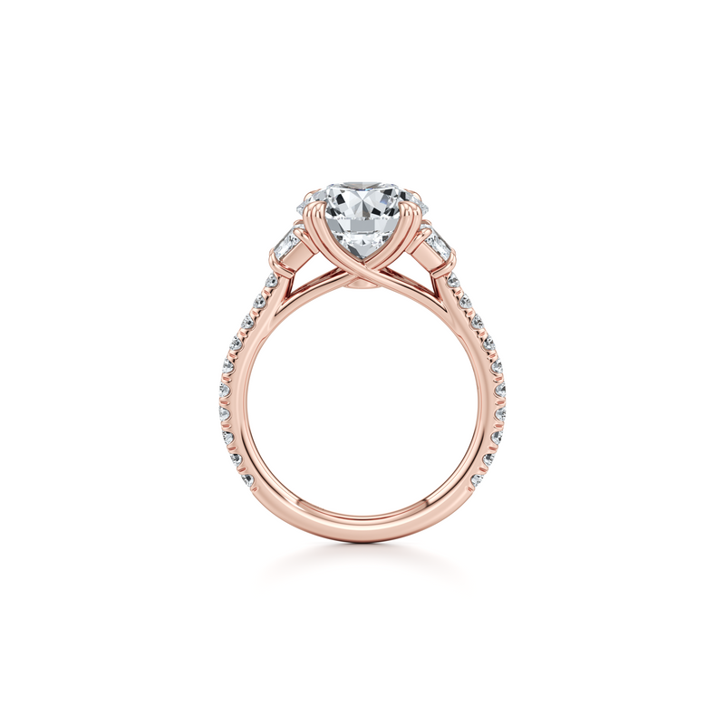 Elle Trapezoid Three Stone Lab Diamond Engagement Ring image 14